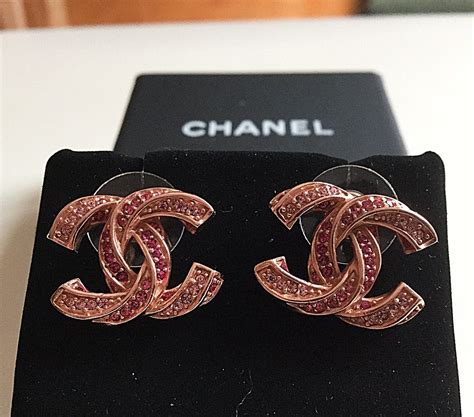 chanel rose gold earrings.